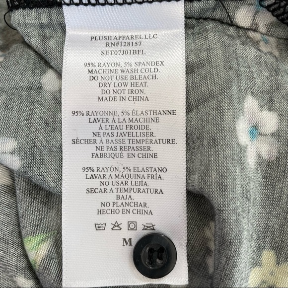 PLUSH X Revolve Ultrasoft Black Multi Floral Pajamas - Picture 9 of 14